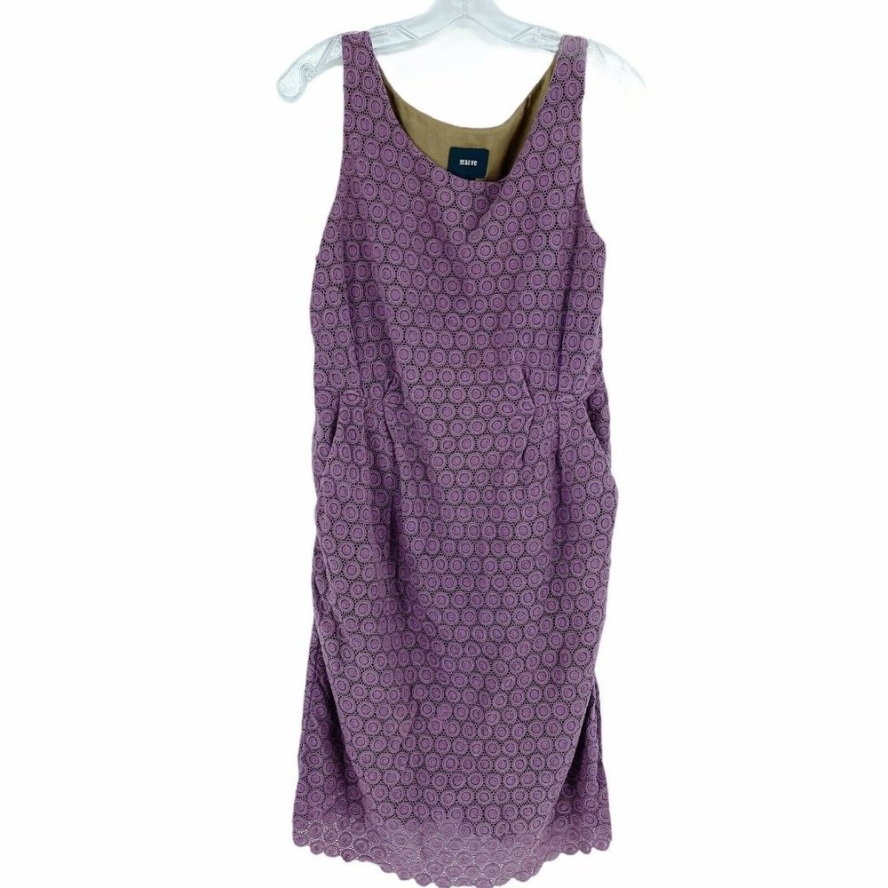 Mauve Dress 10 Purple Crochet Sleeveless Lined - Picture 1 of 9